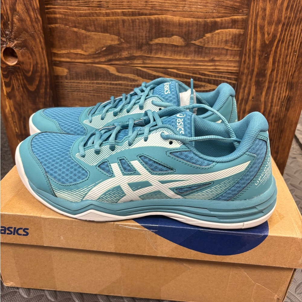 ASICS men’s  Teal Running Shoes. Upcourt 5